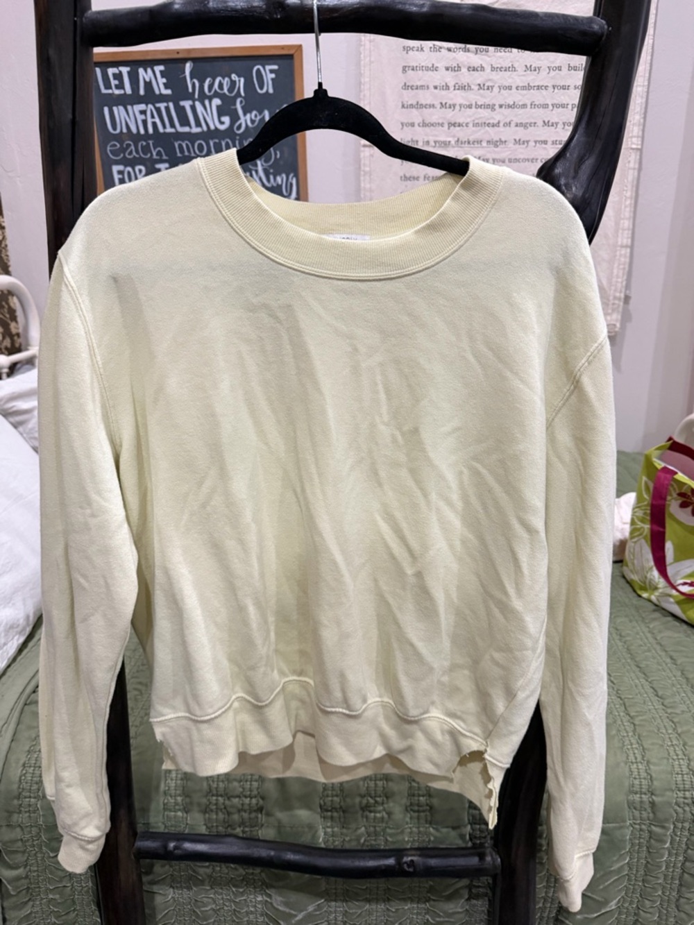 Z Supply Light Yellow Pullover Sweatshirt